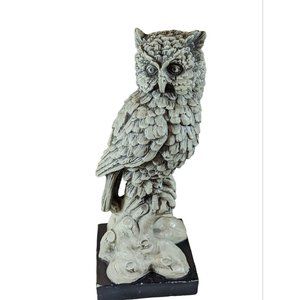 Vintage MCM 14” Marwal Majestic Owl on Perch Art Sculpture Statue Figure